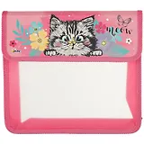 Папка для тетрадей А5 "Котёнок с цветочками" липучка, Оникс