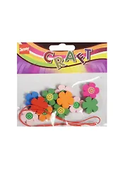 Набор деревянных бусинок со шнуром (11057100) (упаковка) (в ассорт. 5 видов х 200шт)