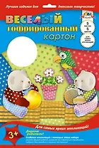 Картон цветной 05цв 05л А4 "Звездочки.Медвежата" гофрированный, с рисунком, карт.папка, подвес, Апплика