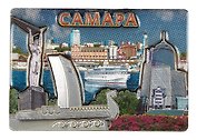 Магнит двойной фольга под смолой Самара.Коллаж (025-22-55)