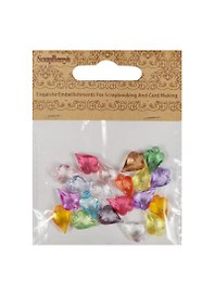 ХОББИ И ТЫ ScrapBerrys Акриловые украшения-подвески - Гранёные сердечки 20шт в уп.