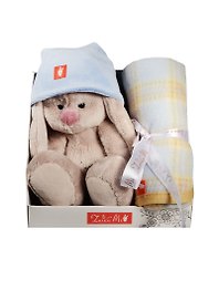 Мягкая игрушка Зайка Ми в колпачке с пледиком (15 см) (SidX-169)