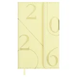 Еженедельник дат. 2026г. 64л 95х155 мм "Бьянчини" желтый, кожзам, тв.переплет, тисн. фольгой, офсет, справ.мат-лы, магнит.клапан, ляссе, инд.уп