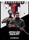 Блокнот А6 40 листов, клетка, "Atomic Heart" гребень, в ассортименте - 1
