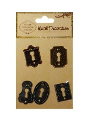 Декоративные металлические замочки, античная бронза, 5 штук
