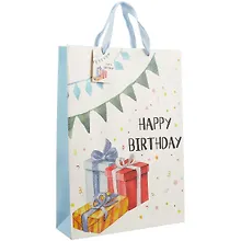 Пакет А3 46*33*10 Birthday Party нейтр., бум.мат.ламинат