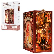 RK01 Конструктор интерьерный  – сборный домик CuteBee - Комната отдыха "Пламя", 259 деталей (материалы: дерево, картон, пластик, металл), со световыми эффектами (подсветка интерьера), с питанием от 2хААА батареек (не включены), серия DIY, возраст 14+