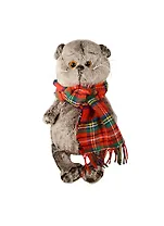 Мягкая игрушка Басик и красный шарф в клеточку (22 см) (Ks22-017)