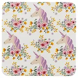 Подставка под чашку Единорог и узор с цветами (ПЧ2018-04)