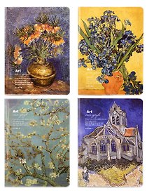 Записная книжка А6+112л лин./кл./нелин. "Art. Van Gogh" ПВХ-обл., ассорти