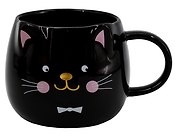 Кружка с ушками Котик черный (керамика) (480мл) (12-6641-202604-08)