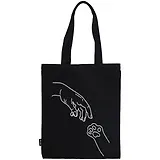 Сумка-шоппер "Рука и лапка" черная, 40 х 32 см