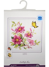 Набор для вышивания РТО "Клематисы" 20*20см
