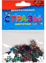 Материалы для творчества Декоративные стразы Цветочки (3+) (С3075) (упаковка)