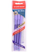 Ручки шариковые Erich Krause, R-301 Violet Stick&Grip, фиолетовая 0,7 мм
