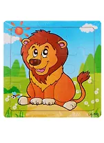 Деревянная пазл-рамка Рыжий кот Лев 9 элементов 15х15см (G211)