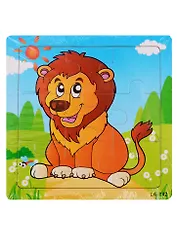 Деревянная пазл-рамка Рыжий кот Лев 9 элементов 15х15см (G211)