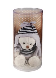 Мишка в шапке в тубусе Счастье (19см)