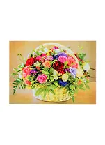 Алмазная мозаика ТМ Рыжий кот, Цветы в плетенной корзине, квадратная 22x32 (класс.)с подр.,полн.зап. (25 цв.) F3-011