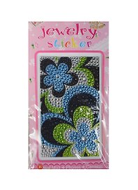 Набор д/творчества Стразы литые для телефона на картонке Jewelry sticker (1461-1/19) (зелено-голубые цветы)