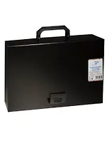 Портфель А4 пластик 0,7мм, черный, на замке, с ручкой, Спейс