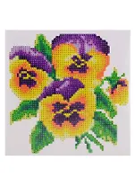Набор для творчества TUKZAR Алмазная мозаика 20х20см Цветы, на подрамнике, частичная выкладка