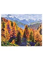 Алмазная мозаика на подрамнике "Осенний горный пейзаж", 30 х 40 см