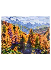 Алмазная мозаика на подрамнике "Осенний горный пейзаж", 30 х 40 см