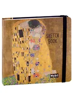 Скетчбук 200*200 80л "Густав Климт, Поцелуй" белый офсет 100г/м2, тв.подложка