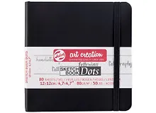 Скетчбук 12*12 80л тчк. "Art Creation" 80г/м2, черн.тв.обл., резинка