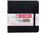 Скетчбук 12*12 80л тчк. "Art Creation" 80г/м2, черн.тв.обл., резинка