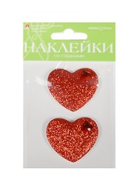 Декоративные наклейки со стразами Набор № 1 Сердечки (2-331/01) (2шт.) (3 вида) (упаковка)