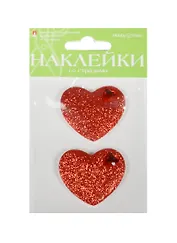 Декоративные наклейки со стразами Набор № 1 Сердечки (2-331/01) (2шт.) (3 вида) (упаковка)