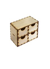 Комод - 3 (2 яруса) (141399) (122х60х102мм) (игрушка из дерева) (упаковка)