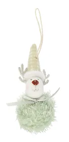 Новогоднее подвесное украшение Олень-помпончик (текстиль) (8см) (12-06277-NY-24)