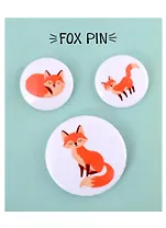 Набор значков Лисички (металл) (2 шт 25мм, 1 шт 38мм)