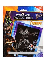 LORI Грд-059 Гравюра Стражи галактики Marvel бол. с эф. серебро Звездный Лорд (набор для творч.) (6+)