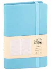 Записная книжка А6 96л лин. "Joy Book. Аквамарин" иск.кожа, тонир.блок, скруг.углы, ляссе, резинка, карман на задн.форзаце