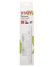 Рейсшина 22 см, металлический ролик, Staff