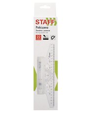 Рейсшина 22см метал. ролик, STAFF