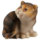 Фигурка Кошечка серая в полоску (полистоун) (5см)