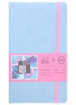 Книга для записей А5 120л тчк. "JOY BOOK. Blue sky" тв.переплет, иск.кожа, скр.углы, ляссе, фикс.резинка, карман на задн.форзаце, наклейки 3л