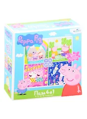 Свинка Пеппа Набор пазлов 4в1 (9-16-25-36эл.) Семейные приключения (05896) (15х15см) (3+) (Peppa Pig) (коробка)