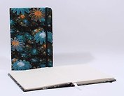 Блокнот А5, 80 листов, линейка, цветы на фиолетовом фоне