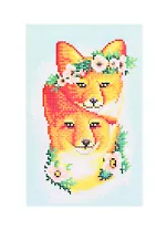 Алмазная мозаика (класс.) 22х32 см, с подр., с полн. заполн. (18цв.) Милые лисицы (Арт. AC22079)