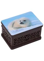 ГС Шкатулка малая резная с заливкой смола Байкал вид 2 (хдф) (95x65x52 мм)