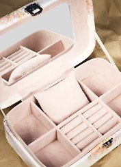 Шкатулка для драгоценностей с зеркалом (23х15х7) кожзам (6711007)