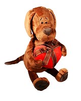 Игрушка мягкая, MaxiToys, Пёс Барбоська с сердцем, 25см