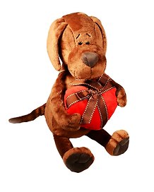 Игрушка мягкая, MaxiToys, Пёс Барбоська с сердцем, 25см