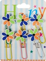 Набор скрепок-закладок "Цветы"